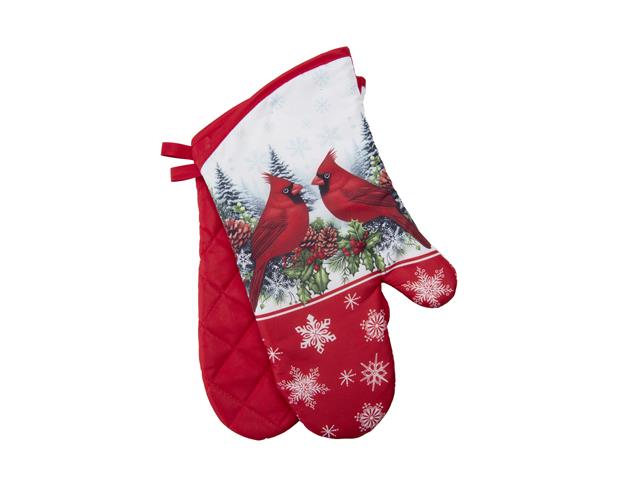 14" OVEN MITTS (2PCS) (DOUBLE CARDINAL)